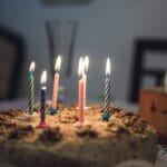 white and blue floral table lamp